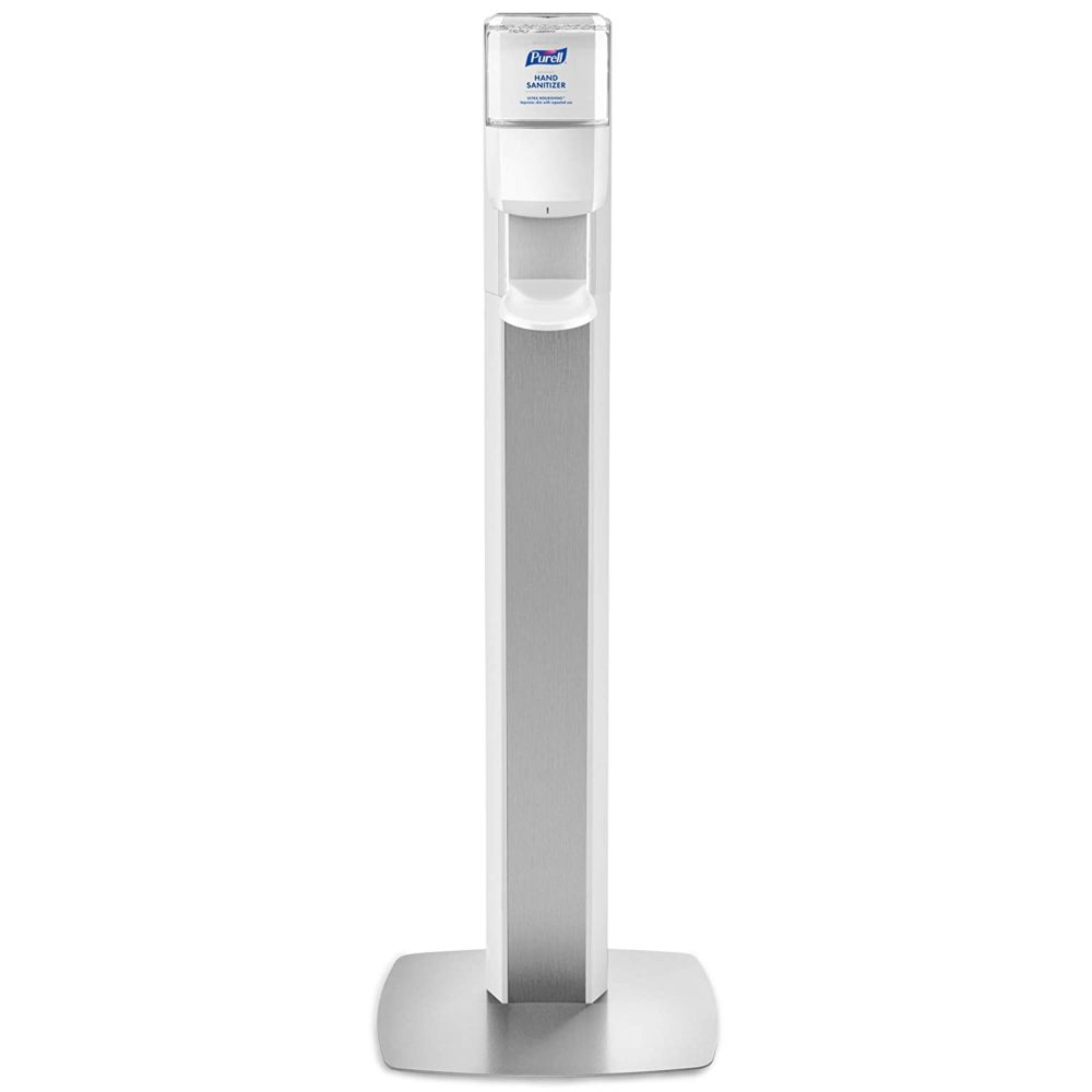 Purell® 7308-DS-SLV Messenger ES8 1200 mL White Automatic Hand Sanitizer Dispenser with Silver Panel Floor Stand