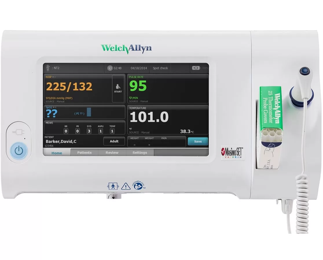 Welch Allyn 71WT-B Connex EMR Spot Vital Signs Monitor Nonin SpO2 w/ Oral,  Axillary & Rectal Thermometer (SureTemp Plus) & Wired Connectivity