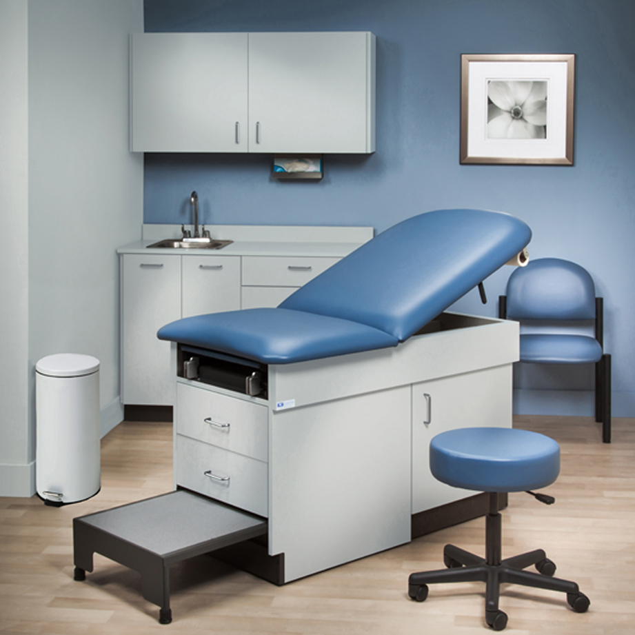 Professional Exam Ready Room featuring Clinton 8890 Family Practice Exam Table and Medical Furniture